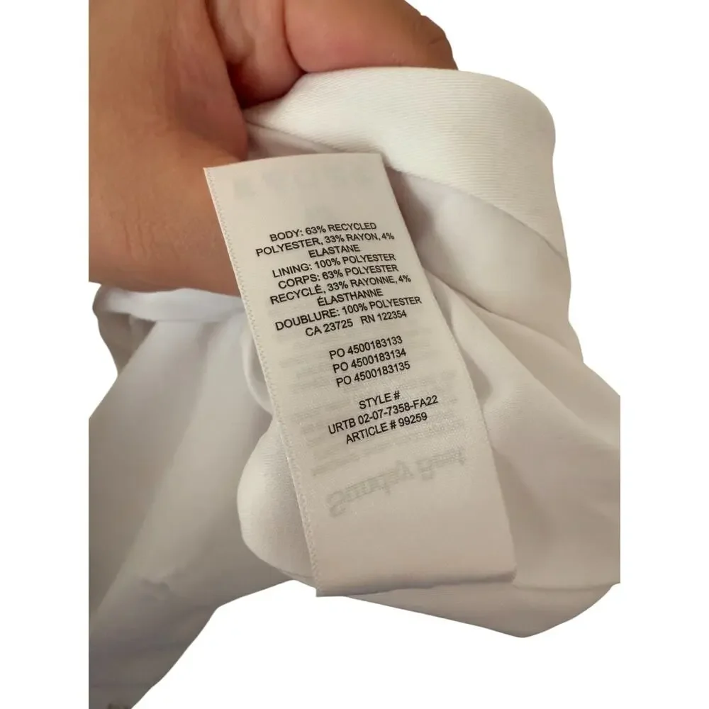 Aritzia Sunday Best Tatiana White Mini Skirt Side Slit Zip Plus Size 14 NEW